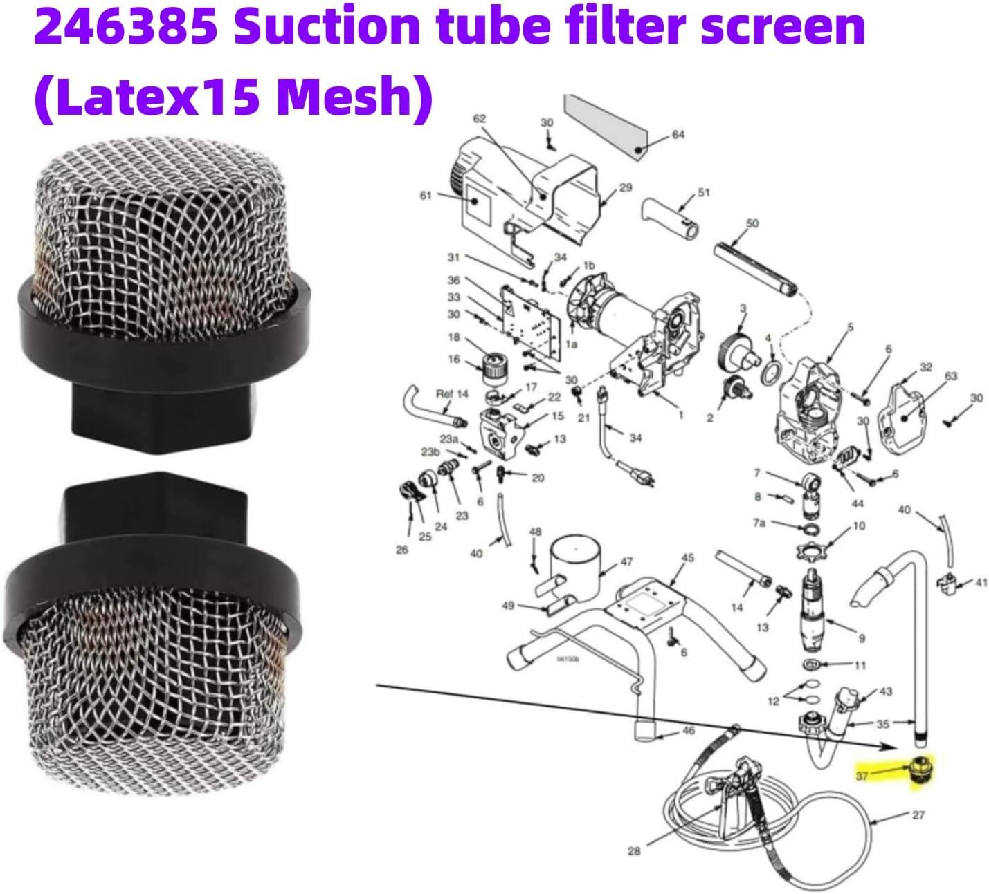 (1+2+2pk) 235014 Prime Spray Valve And 246385 7/8-Inch UNF Inlet Strainer Screen And 246384 Pump Manifold Strainer Replacement Kit For Graco 390 395 490 495 595 Airless Paint Sprayer