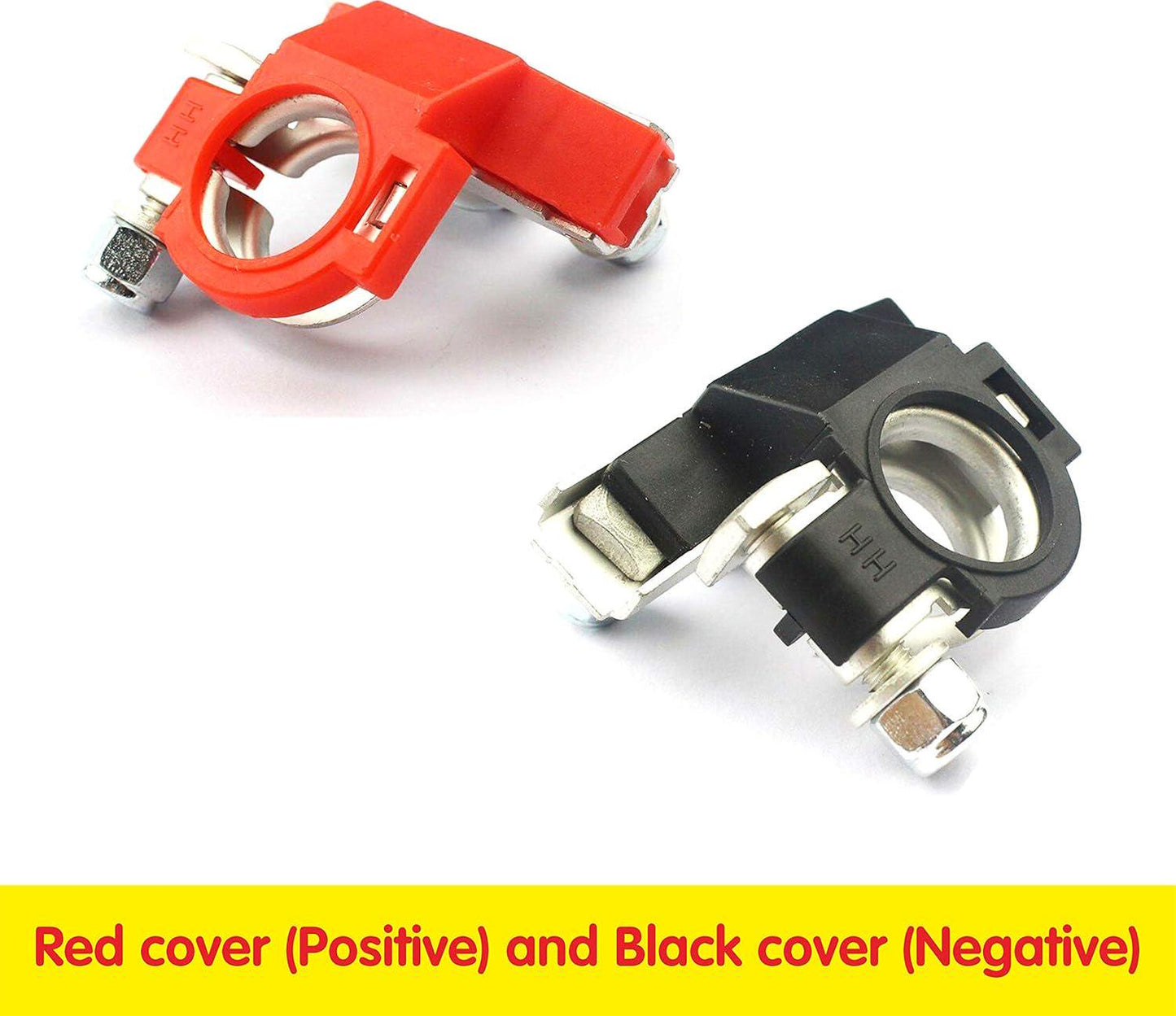 1 Set Heavy Duty Top Post 3 Way Battery Terminal Connector Universal Auto Car Van Boat Positive+Negative (Red+Black)