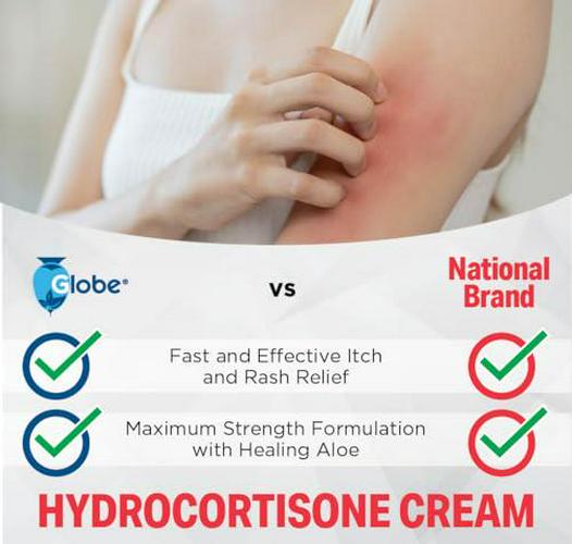 (3 Pack) Globe Hydrocortisone Maximum Strength Cream 1% W/Aloe, Anti-Itch Cream For Redness, Swelling, Itching, Rash, Bug/Mosquito Bites, Eczema, Hemorrhoids And More