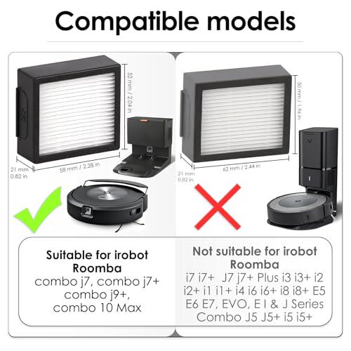 (5 Pack) Combo J9+ Replacement HEPA Filter Compatible With IRobot Roomba Combo J7/ Combo J7+ Plus/Combo J9+/ Combo 10 Max Robot Vacuum HEPA Filters Accessories (NOT FOR Combo J5+ J5)