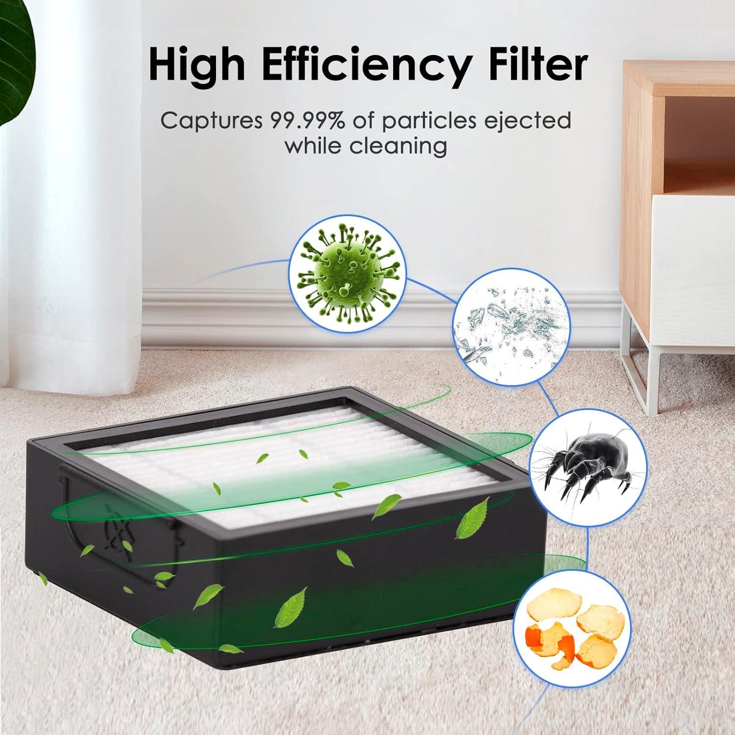 (6 Pack) Combo 10 Max Replacement HEPA Filter Compatible With IRobot Roomba Combo J7+ Plus/Combo J9+/ Combo 10 Max Robotic Vacuum Cleaner HEPA Filters Accessories(NOT FOR Roomba Combo J5 Combo J5+)