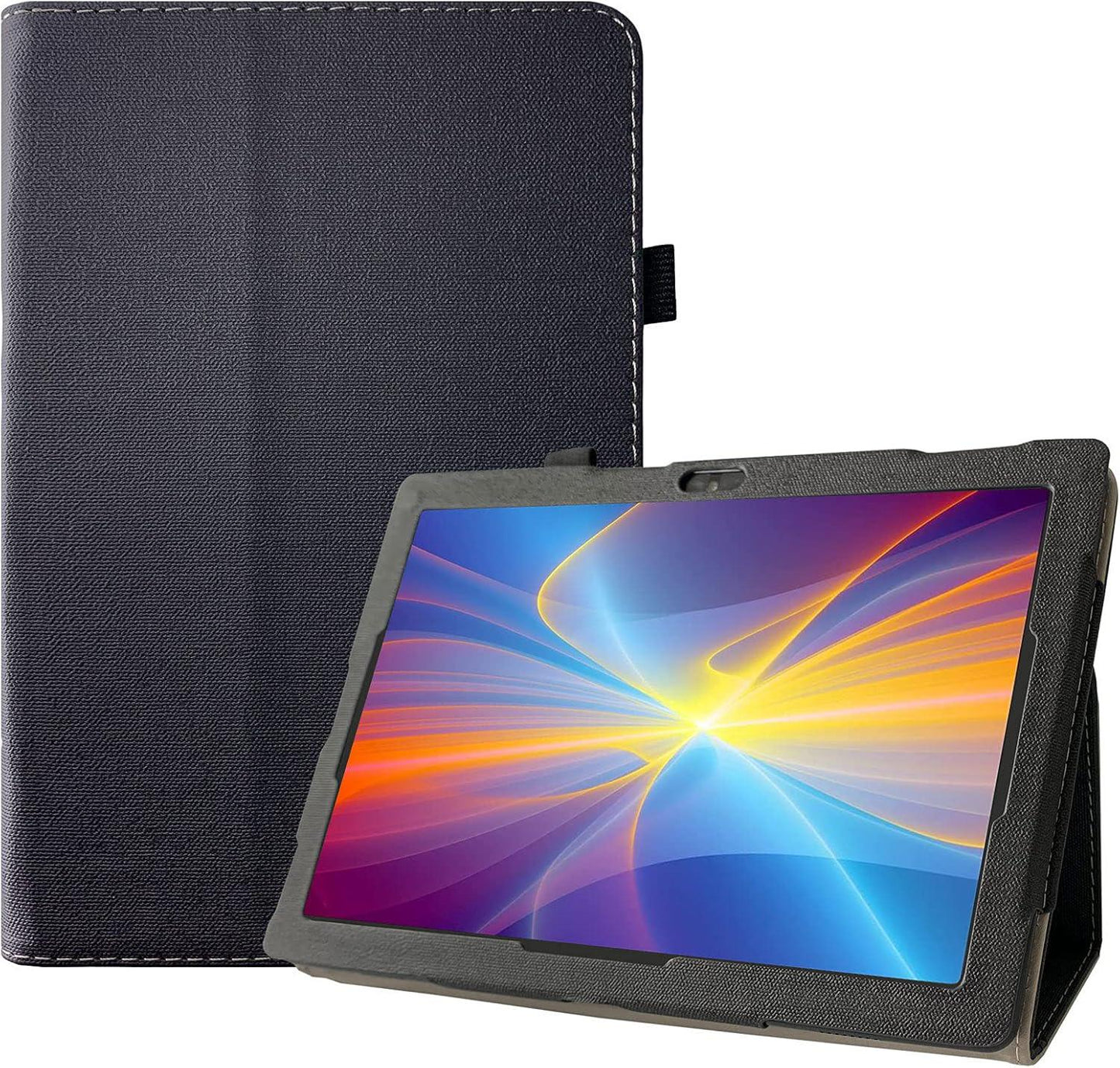 (MB1001 Tablet Case) Transwon Cover For MB1001 10.1 Inch Android Tablet/Moderness Mouikei AEEZO Smart Life Within Reach MB1001 Tablet/JUNINKE COLORROOM Aiprotablet K10 Tablet/ KT1006 Tablet - Black