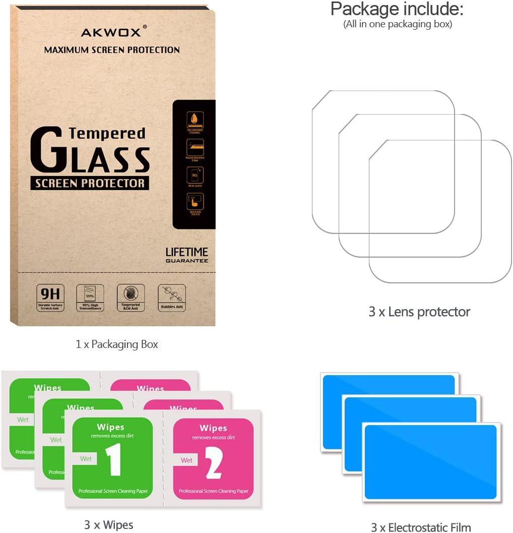 (Pack Of 3) Tempered Glass Screen Protector For Gopro Hero 4 Session Hero 5 Session, Akwox 0.3mm 9H Hard Scratch-Resistant Camera Lens Film For GoPro Hero4 Session/Hero5 Session Camera Accessories