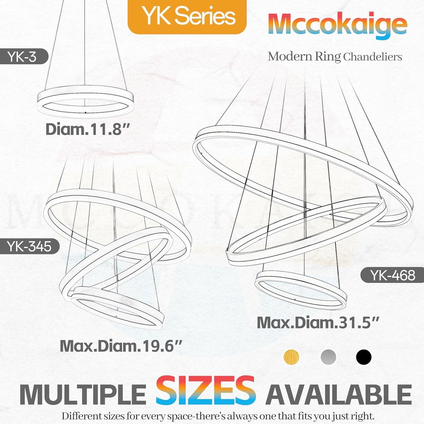 1 Ring Gold Led Chandelier - Adjustable Ring Light Modern Pendant Light For Kitchen Island, Living Room, Entryway