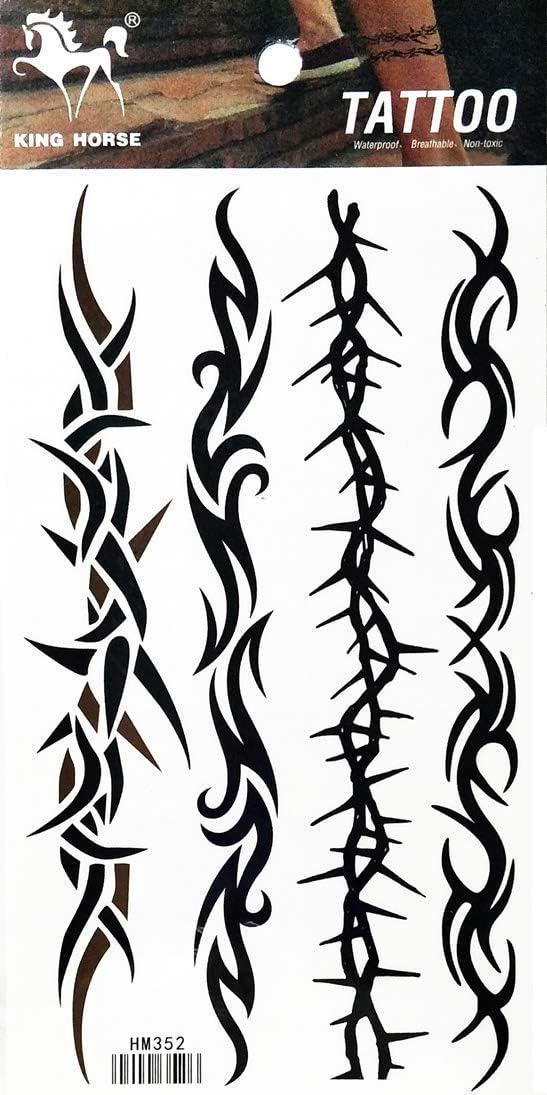 1 Sheet Vintage Barbed Wire Creeper Vine Waterproof Tattoos Stickers Pattern Style Henna Make Up Neck Shoulder Upper Arm Thigh Body Art Tattoo For Women Men Sexy Fake