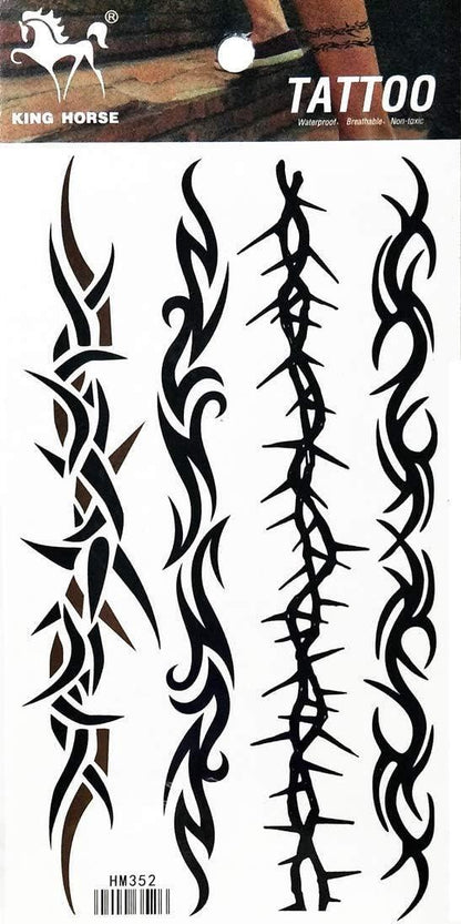 1 Sheet Vintage Barbed Wire Creeper Vine Waterproof Tattoos Stickers Pattern Style Henna Make Up Neck Shoulder Upper Arm Thigh Body Art Tattoo For Women Men Sexy Fake