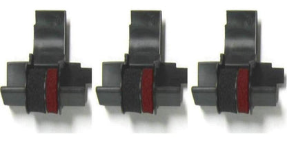 (3 Pack) Calculator Ink Roller Fits Sharp EL-1801V EL-1750V EL-1611V Casio HR-170RC HR-200RC HR-300RC Canon P23-DHV-3 And More Black/Red IR-40T CP-13 EA-772R Compatible/Replacement By COMPUMATIC