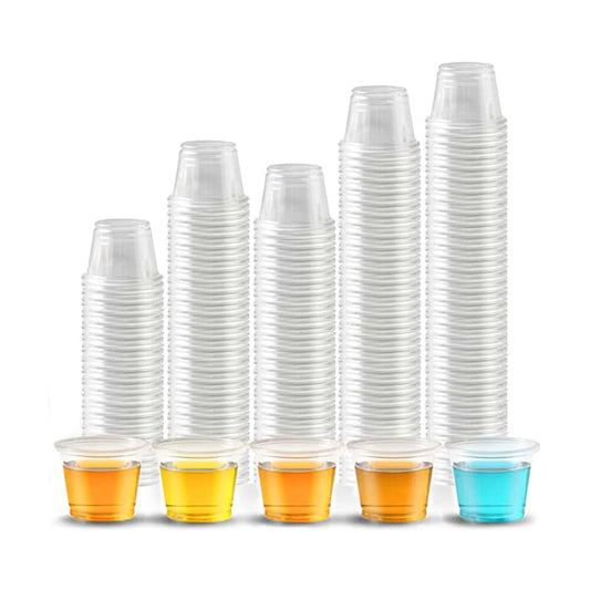 [500 Count -1 Oz] Plastic Shot Glasses Jello Shot Cups, Disposable Bathroom, Espresso, Mouthwash Cups,No Lids
